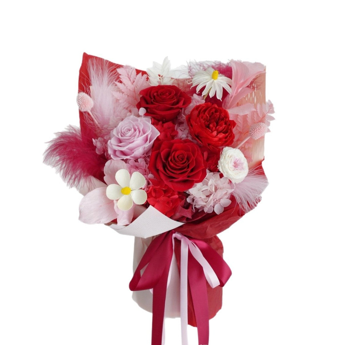 Love Reverie - Red Roses Preserved Flower Bouquet - Flowers - box - Preserved Flowers & Fresh Flower Florist Gift Store