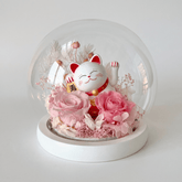 Maneki - Neko 招き猫 Fortune Cat (Good Fortune) - Flowers - Red 招き猫 - Preserved Flowers & Fresh Flower Florist Gift Store