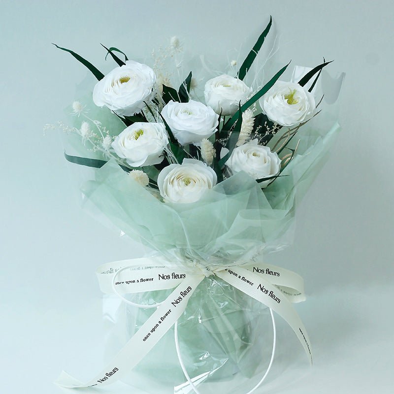 Tasha Preserved Flower Bouquet - Flowers - White - Preserved Flowers & Fresh Flower Florist Gift Store