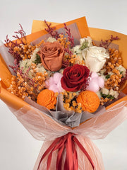 Aki - Amber Preserved Flower Bouquet - Flowers - Deluxe - Preserved Flowers & Fresh Flower Florist Gift Store