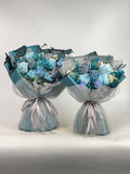 Aonami - Blue Preserved Flower Bouquet - Flowers - Deluxe - Preserved Flowers & Fresh Flower Florist Gift Store