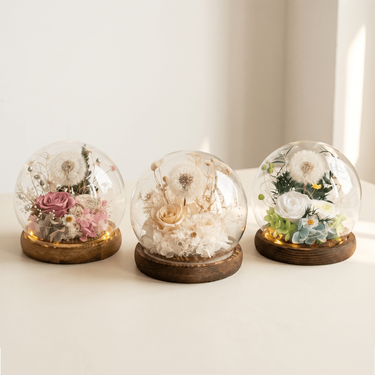 Dandelion Daphne Blowball - Flowers - Pink - Champagne - Preserved Flowers & Fresh Flower Florist Gift Store