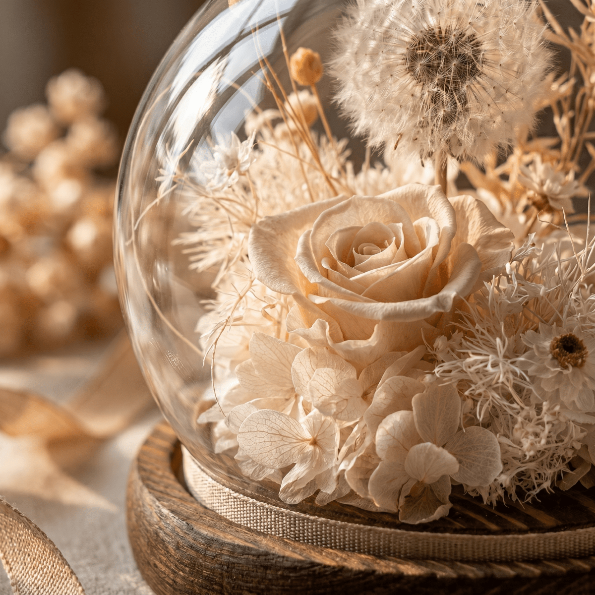 Dandelion Daphne Blowball - Flowers - Pink - Champagne - Preserved Flowers & Fresh Flower Florist Gift Store