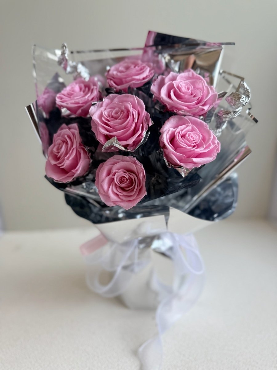 Galaxy 7 Rose Preserved Flower Bouquet - Flowers - Galaxy - purple - Preserved Flowers & Fresh Flower Florist Gift Store