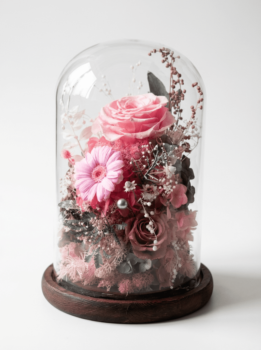 Gardenia Bell Dome - Flowers - Cherry Blossom Pink - Preserved Flowers & Fresh Flower Florist Gift Store