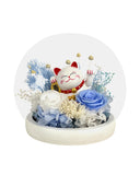 Maneki-Neko 招き猫 Fortune Cat (Blue - Career) - Flowers - Preserved Flowers & Fresh Flower Florist Gift Store