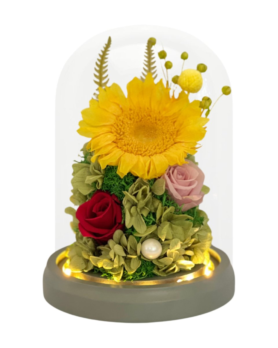 Nami Sunflower Dome - Flowers - Preserved Flowers & Fresh Flower Florist Gift Store