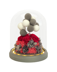 Pompom Boru Balloon Rose Dome - Flowers - Pink - Preserved Flowers & Fresh Flower Florist Gift Store