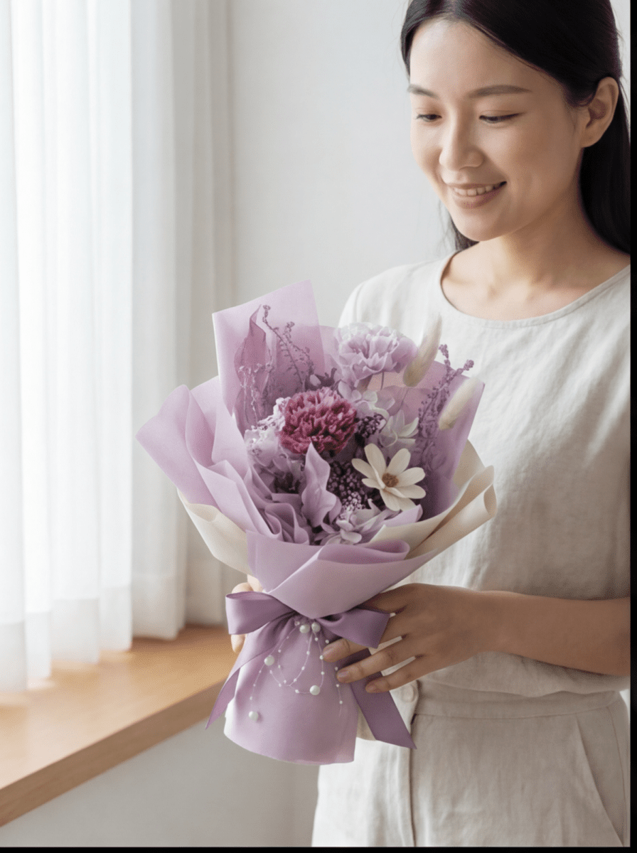 Preserved Carnation Bouquet - Flowers - Purple - Preserved Flowers & Fresh Flower Florist Gift Store