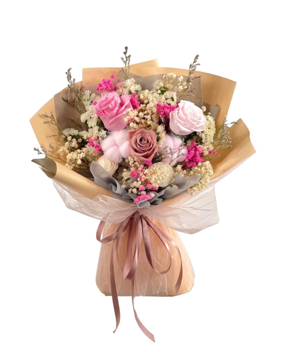 Sakurairo - Pink Preserved Flower Bouquet - Flowers - Deluxe - Preserved Flowers & Fresh Flower Florist Gift Store