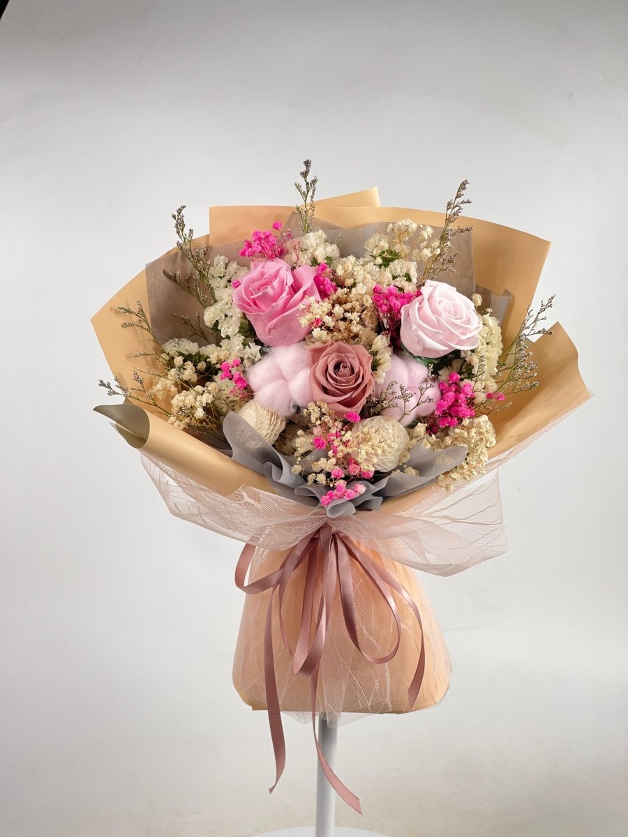 Sakurairo - Pink Preserved Flower Bouquet - Flowers - Grand - Preserved Flowers & Fresh Flower Florist Gift Store