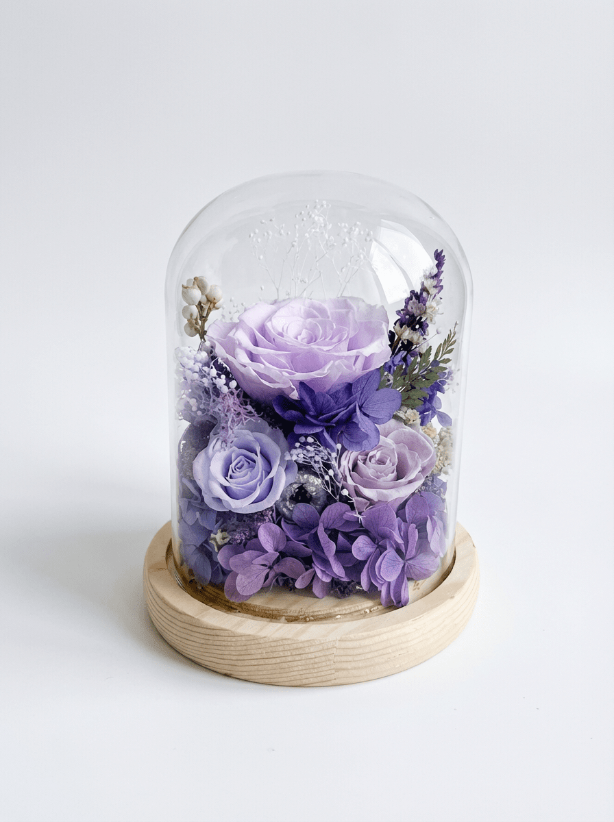 Sora Preserved Flower Dome - Flowers - Purple - Preserved Flowers & Fresh Flower Florist Gift Store