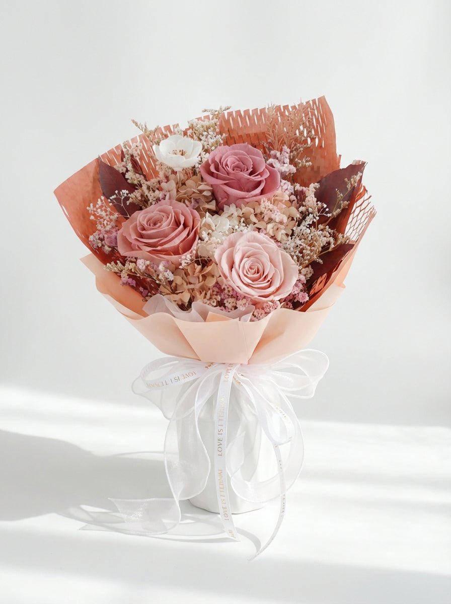 Yuna Preserved Flower Bouquet - Flowers - Blush - Preserved Flowers & Fresh Flower Florist Gift Store