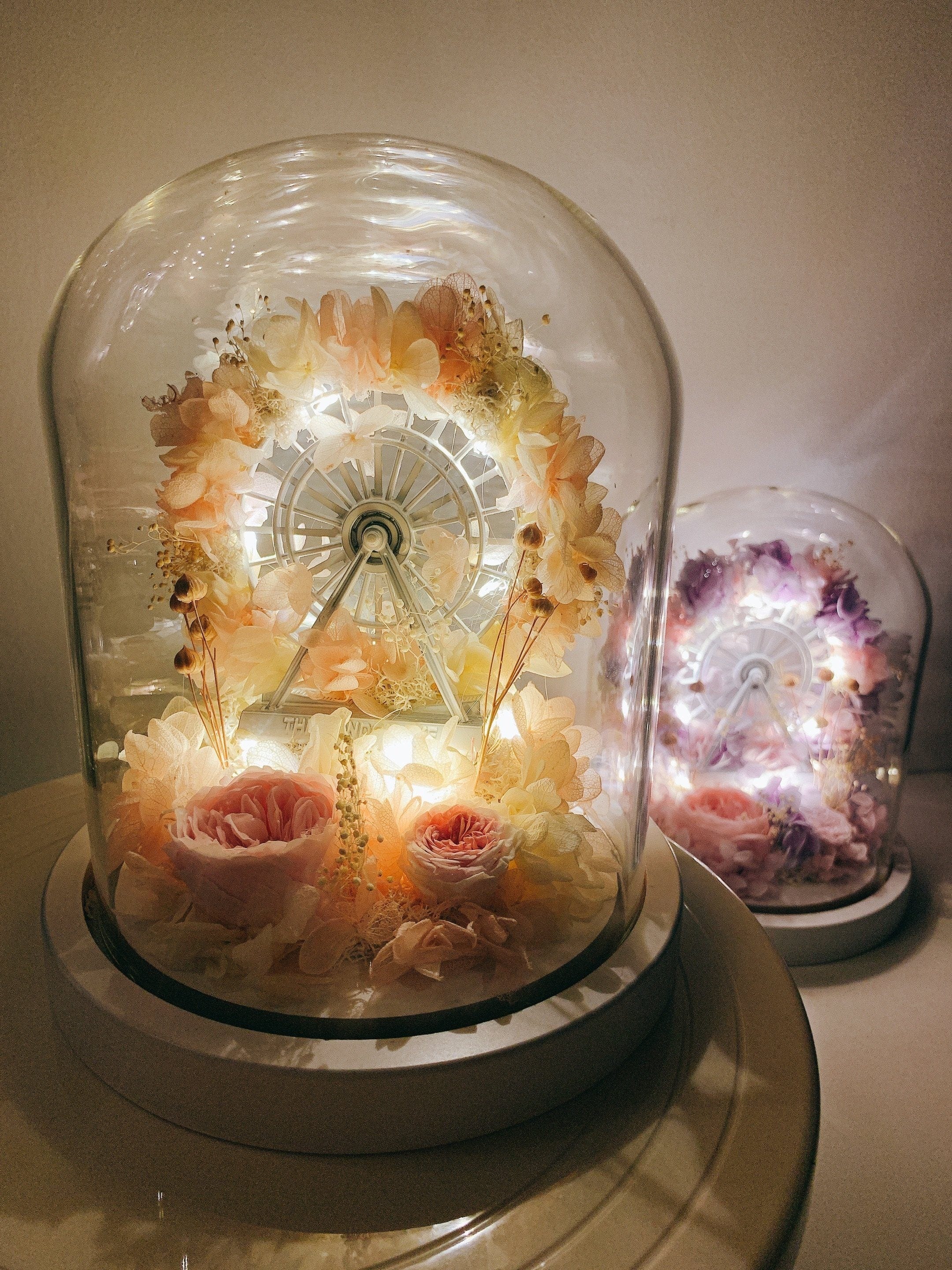 Akira Ferris Wheel Dome - Flower - Pink あきら - Preserved Flowers & Fresh Flower Florist Gift Store