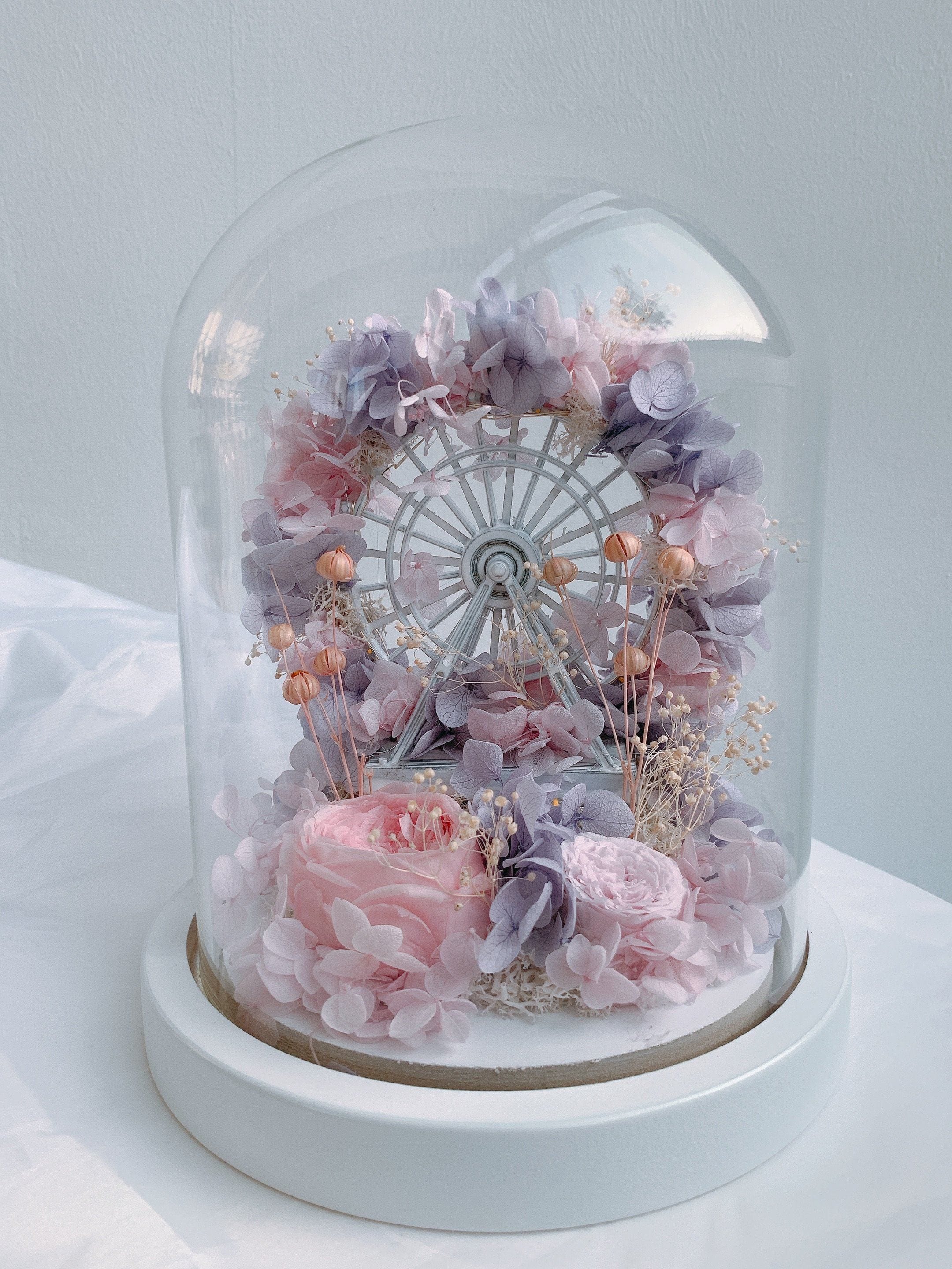Akira Ferris Wheel Dome - Flower - Pink あきら - Preserved Flowers & Fresh Flower Florist Gift Store
