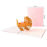 Newborn 3D Pop Up Card - Add Ons - Baby Girl - Preserved Flowers & Fresh Flower Florist Gift Store