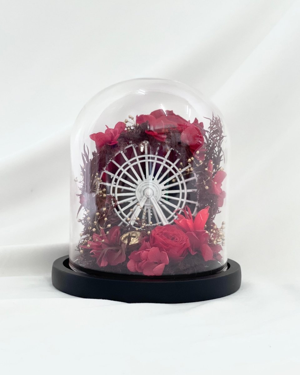Akira Ferris Wheel Dome - Flower - Red - Preserved Flowers & Fresh Flower Florist Gift Store