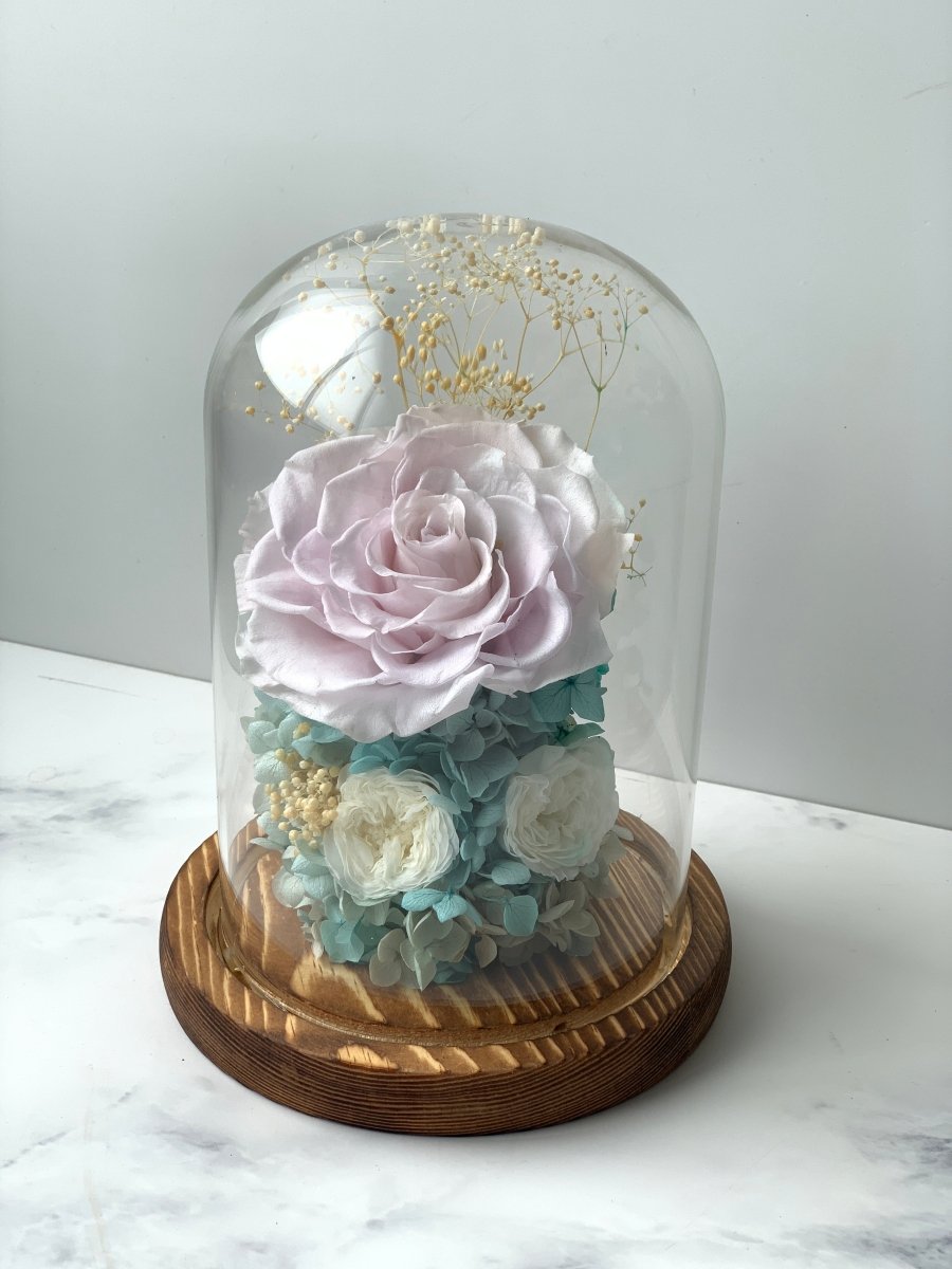 AS-IS Domes / Bucket (Imperfect ) - Read Description - Flowers - Murasaki Purple - Preserved Flowers & Fresh Flower Florist Gift Store