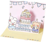 Bunny and Friends Birthday Pop Up Card - Add Ons - Pink Party - Preserved Flowers & Fresh Flower Florist Gift Store