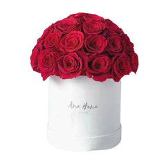 Classic Bucket Full - Red Roses / White Box - Flower - 24 Roses - Preserved Flowers & Fresh Flower Florist Gift Store