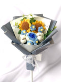 Emiko - Handmade Crochet Flower Bouquet, Blue - Flower - Upsize - Preserved Flowers & Fresh Flower Florist Gift Store