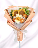 Emiko - Handmade Crochet Flower Bouquet, Orange - Flower - Upsize - Preserved Flowers & Fresh Flower Florist Gift Store