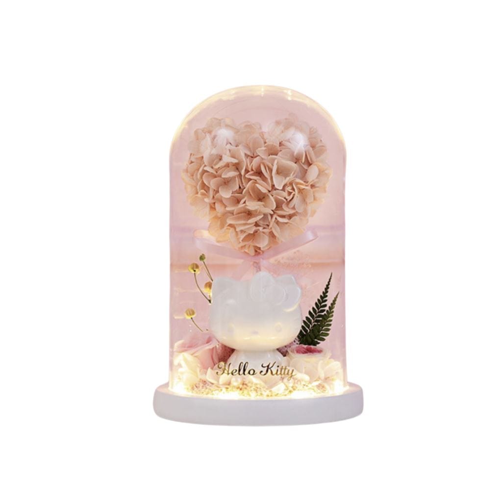 Hello Kitty Hydrangea Love Heart Dome - Flowers - Preserved Flowers & Fresh Flower Florist Gift Store