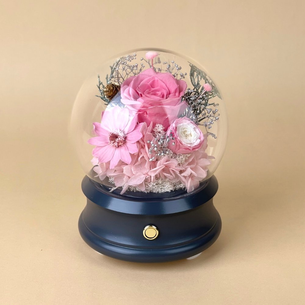 Periwinkle Rose Blow Ball Bluetooth Speaker - Candy Pink - Flower - Preserved Flowers & Fresh Flower Florist Gift Store