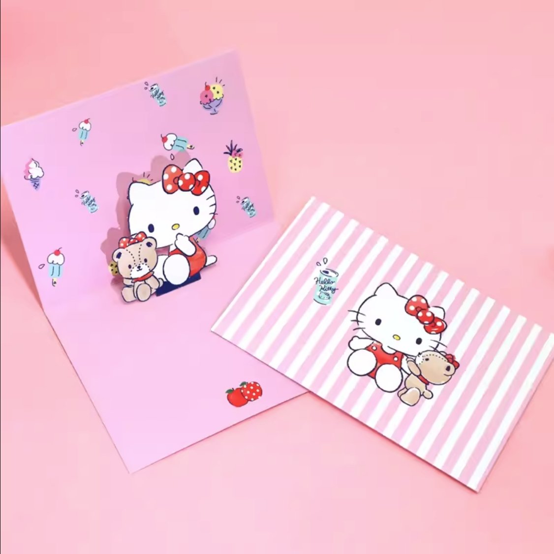 Sanrio Pop Up Card - Add Ons - Hello Kitty Pink - Preserved Flowers & Fresh Flower Florist Gift Store